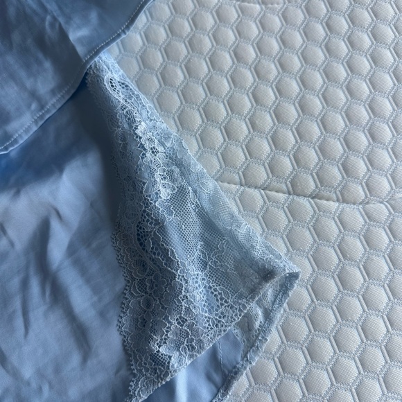 Abercrombie & Fitch Sky Blue Lace and Satin Sleep Pajama Set - Picture 4 of 10